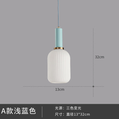 馬卡龍餐廳燈現代簡約日式吧檯燈床頭燈臥室北歐餐廳單頭玻璃吊燈 - luxhkhome