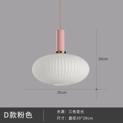 馬卡龍餐廳燈現代簡約日式吧檯燈床頭燈臥室北歐餐廳單頭玻璃吊燈 - luxhkhome