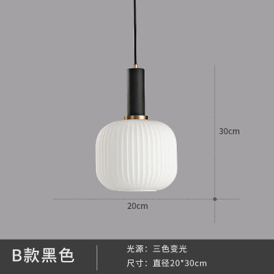 馬卡龍餐廳燈現代簡約日式吧檯燈床頭燈臥室北歐餐廳單頭玻璃吊燈 - luxhkhome