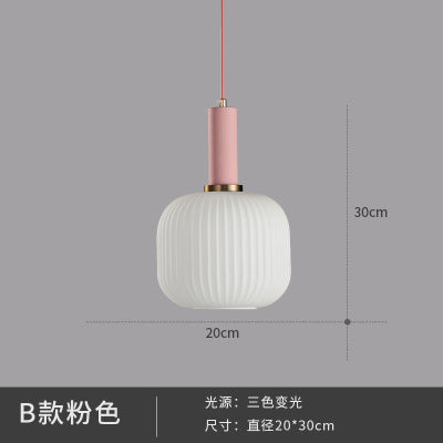 馬卡龍餐廳燈現代簡約日式吧檯燈床頭燈臥室北歐餐廳單頭玻璃吊燈 - luxhkhome