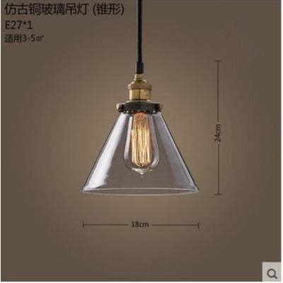 簡約北歐美式鄉村玻璃吊燈復古工業風餐客廳書房臥室酒吧台loft燈 - luxhkhome