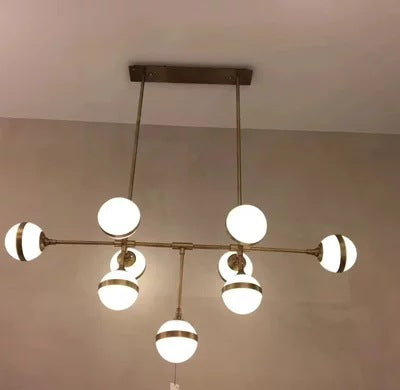 現代簡約仿古銅色設計師軟裝輕奢吊燈 個性創意餐廳玻璃圓球吊燈 - luxhkhome