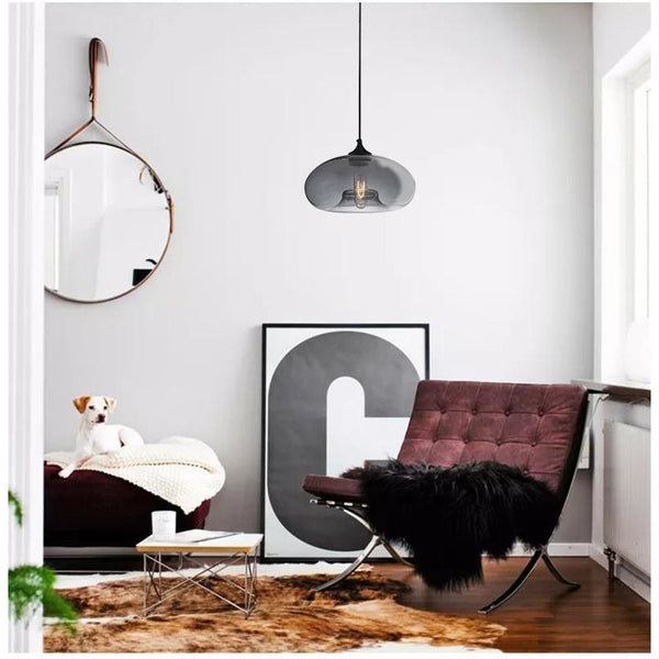 酒吧餐廳吊燈北歐創意個性單頭簡約吧台玻璃燈罩咖啡廳玻璃吊燈 - luxhkhome