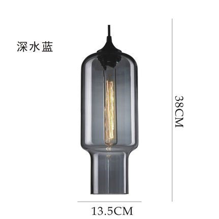 酒吧餐廳吊燈北歐創意個性單頭簡約吧台玻璃燈罩咖啡廳玻璃吊燈 - luxhkhome