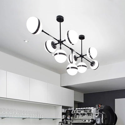 現代簡約仿古銅色設計師軟裝輕奢吊燈 個性創意餐廳玻璃圓球吊燈 - luxhkhome