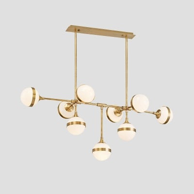 現代簡約仿古銅色設計師軟裝輕奢吊燈 個性創意餐廳玻璃圓球吊燈 - luxhkhome