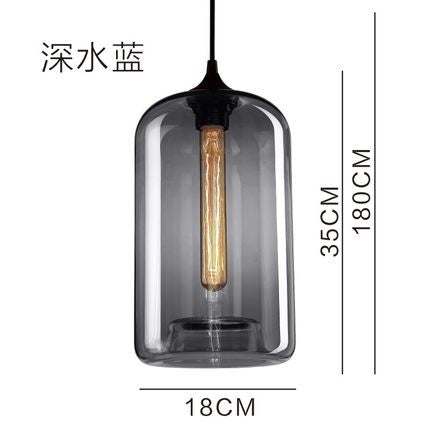 酒吧餐廳吊燈北歐創意個性單頭簡約吧台玻璃燈罩咖啡廳玻璃吊燈 - luxhkhome