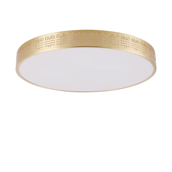 全銅LED吸頂燈圓形美式客廳臥室書房餐廳過道走廊房間三色吸頂燈 - luxhkhome