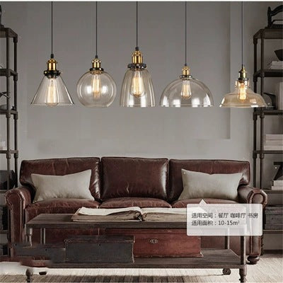 簡約北歐美式鄉村玻璃吊燈復古工業風餐客廳書房臥室酒吧台loft燈 - luxhkhome