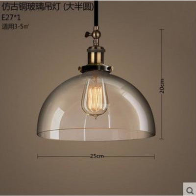 簡約北歐美式鄉村玻璃吊燈復古工業風餐客廳書房臥室酒吧台loft燈 - luxhkhome