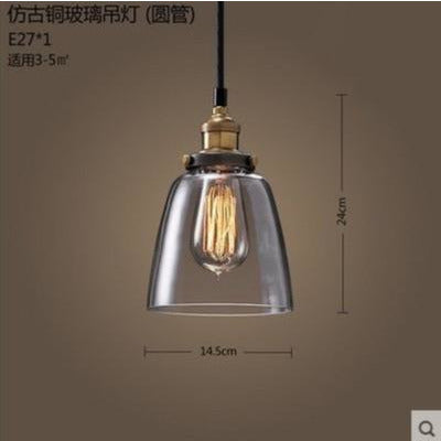 簡約北歐美式鄉村玻璃吊燈復古工業風餐客廳書房臥室酒吧台loft燈 - luxhkhome