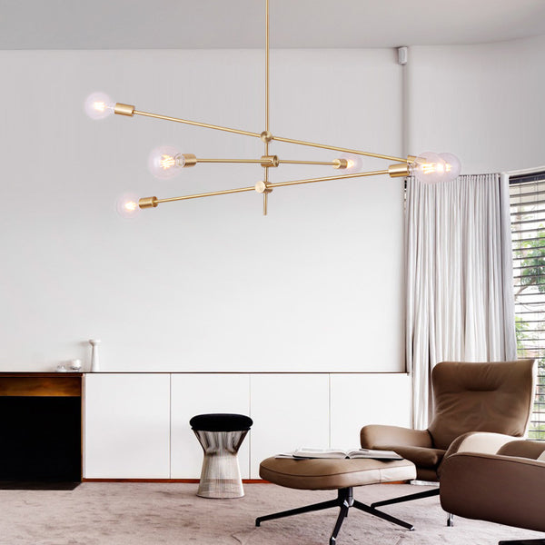 全銅吊燈北歐極簡分子吊燈魔豆金色客廳餐廳臥室商舖幾何線條吊燈 - luxhkhome