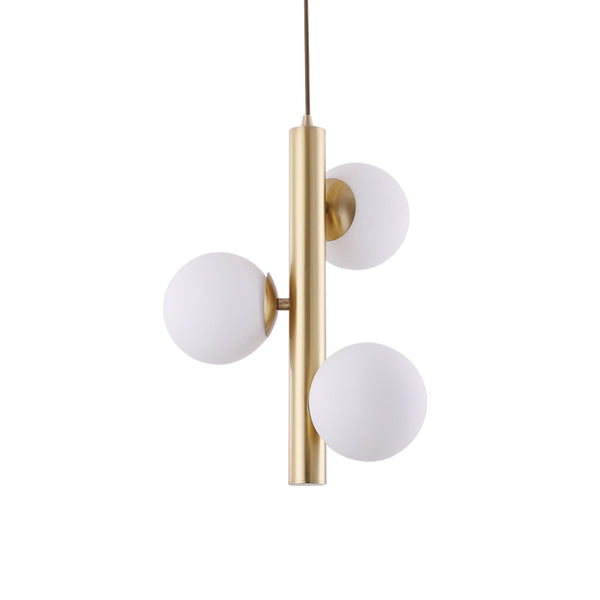 輕奢後現代臥室床頭燈餐廳三頭燈過道陽台玻璃純銅服裝店吧台吊燈 - luxhkhome