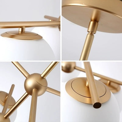 北歐現代簡約客廳餐廳臥室書房商業奶白鐵藝玻璃圓球吊燈 - luxhkhome