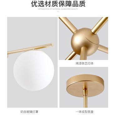 北歐現代簡約客廳餐廳臥室書房商業奶白鐵藝玻璃圓球吊燈 - luxhkhome