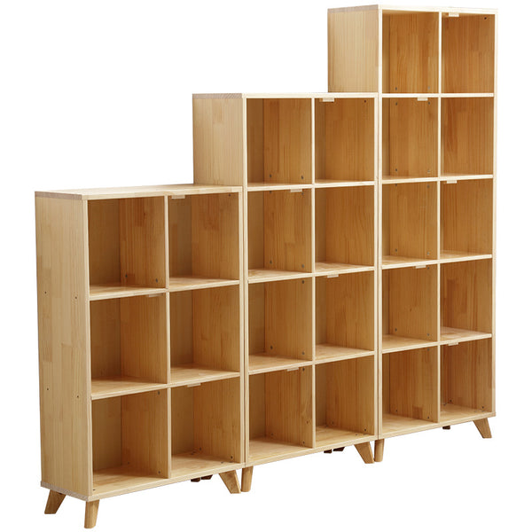 兒童北歐實木書櫃書架落地置物架簡約現代小學生簡易組合松木櫃子 - luxhkhome