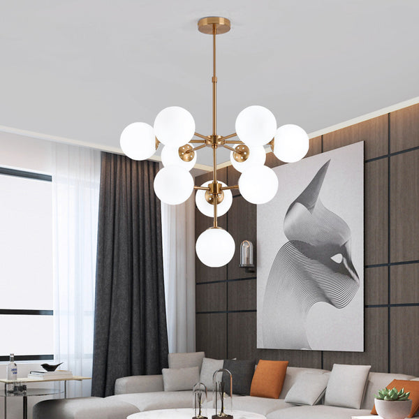 北歐魔豆吊燈創意個性美式客廳燈具現代簡約大氣家用玻璃球分子燈 - luxhkhome