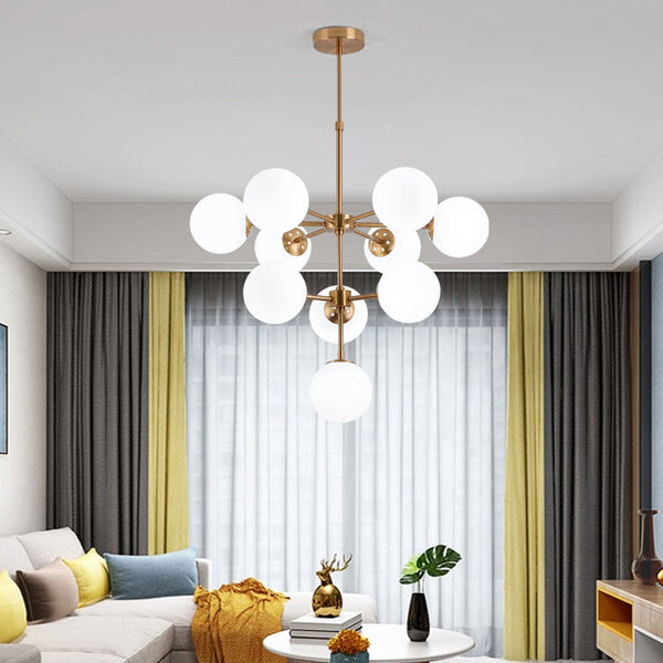 北歐魔豆吊燈創意個性美式客廳燈具現代簡約大氣家用玻璃球分子燈 - luxhkhome