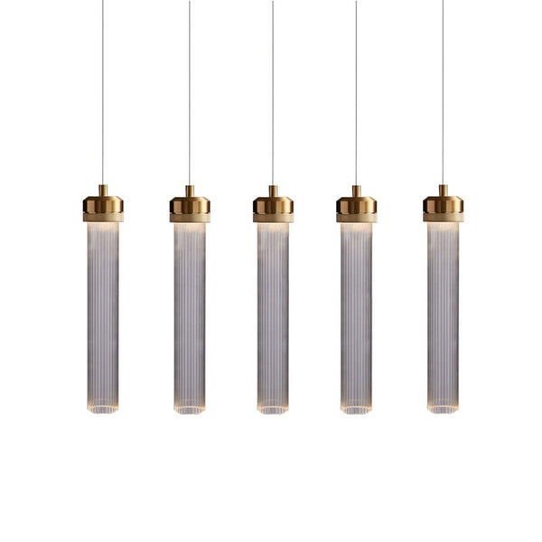 丹麥吧台吊燈簡約餐廳前台酒吧創意個性條紋玻璃圓管藝術輕奢吊燈 - luxhkhome