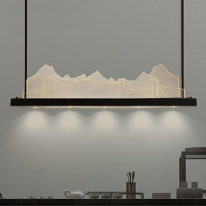 幻山水吊燈北歐現代設計師藝術新中式創意個性餐廳燈工程裝飾燈具 - luxhkhome