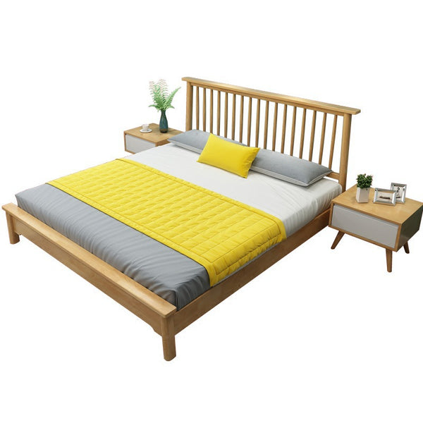 北歐風純實木床主臥簡約現代1.5米1.8米婚床軟包臥室家具雙人大床 - luxhkhome