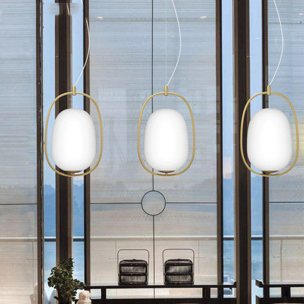 北歐咖啡廳吧台餐廳後現代個性創意橢圓形床頭玻璃圓球吊燈具 - luxhkhome