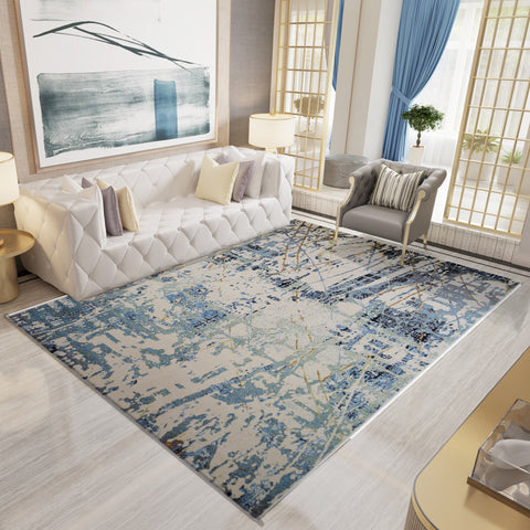長方形家居家用地毯 客廳茶几臥室大地毯現代簡約抽像機織毯