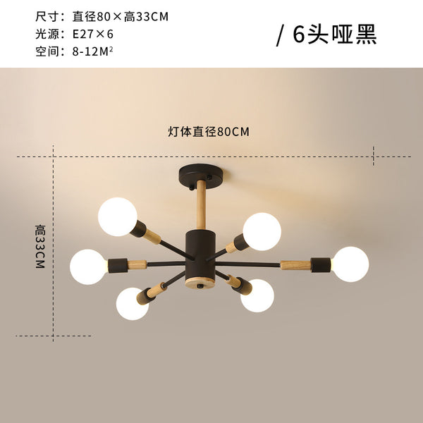 北歐風格原木客廳吊燈創意魔豆主臥室燈具簡約現代餐廳書房燈