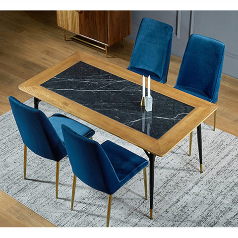 北歐餐桌後現代輕奢實木餐桌長方形客廳家用大理石餐桌餐椅 - luxhkhome