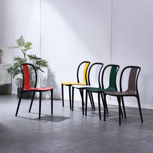 北歐現代簡約休閒創意餐廳椅子家用靠背餐椅咖啡廳彩色塑料椅凳子 - luxhkhome