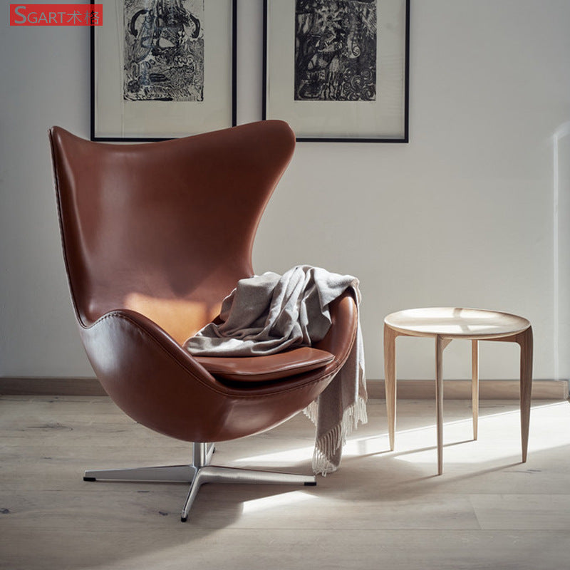 北歐設計師蛋殼椅現代書房旋轉椅客廳咖啡廳沙發椅老虎椅lounge