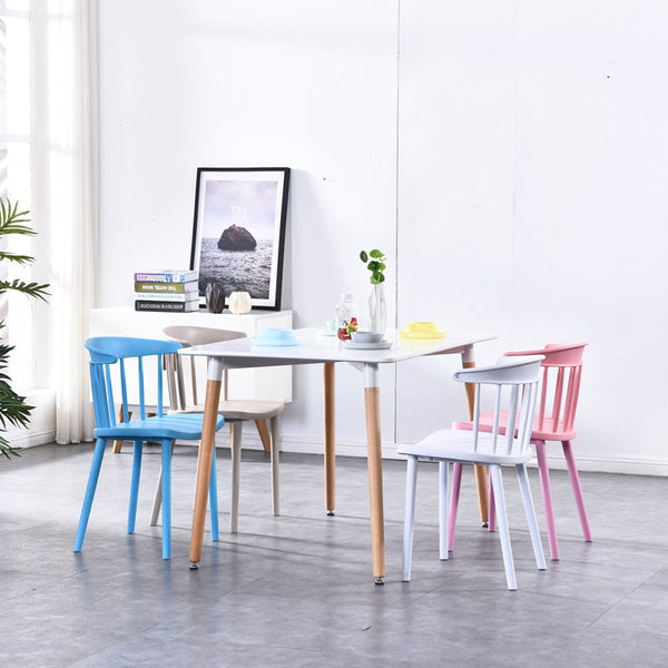 北歐風溫莎椅簡約塑料休閒椅子家用洽談書桌椅現代懶人靠背餐椅 - luxhkhome