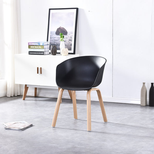 北歐塑料椅子家用熱轉印會議椅簡約咖啡廳餐椅時尚成人靠背圍椅 - luxhkhome
