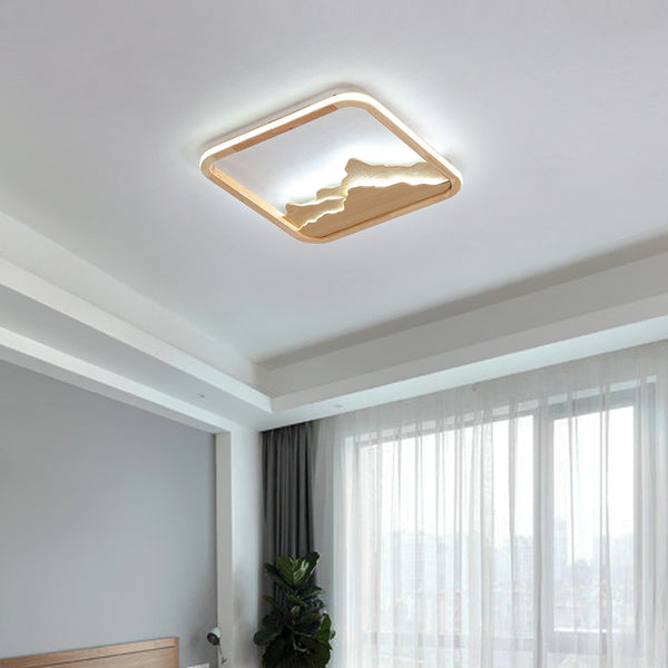 北歐客廳燈新款簡約現代個性家用led節能臥室吸頂燈實木大廳燈具