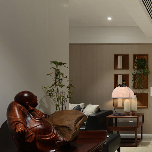 新中式檯燈釣魚燈現代簡約仿古鐵藝裝飾酒店客房樣板間臥室床頭燈