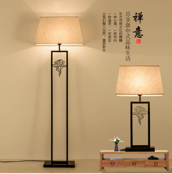 新中式落地燈客廳現代簡約創意仿古臥室書房酒店茶樓中國風燈具
