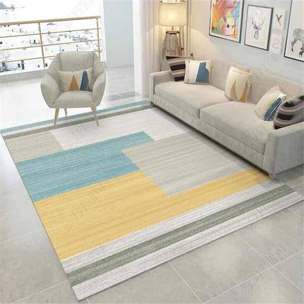 北歐現代簡約風格地毯客廳幾何沙發茶几墊臥室床邊家用地毯可定制