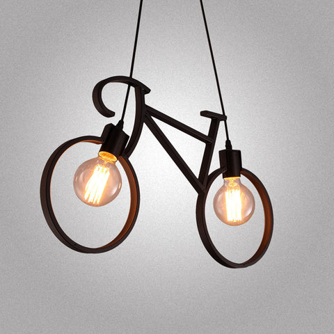 復古創意鐵藝單車吊燈美式鄉村個性簡約餐廳網咖酒吧台自行車燈具 - luxhkhome