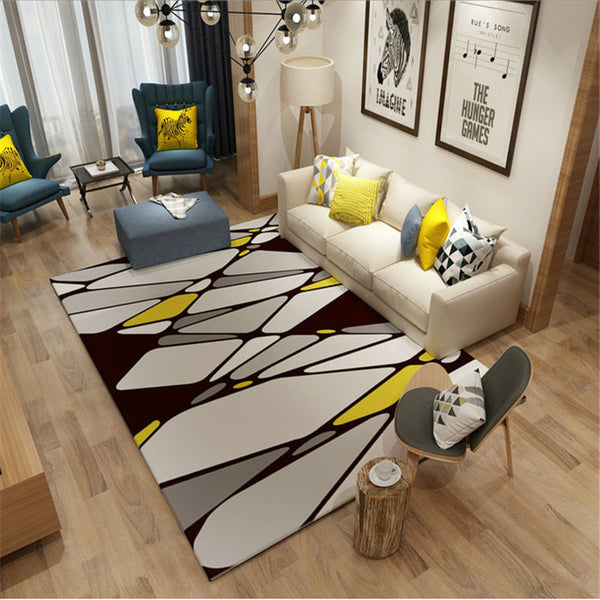 北歐簡約現代美式客廳地毯沙發茶几墊床邊毯臥室滿鋪可機洗可定制