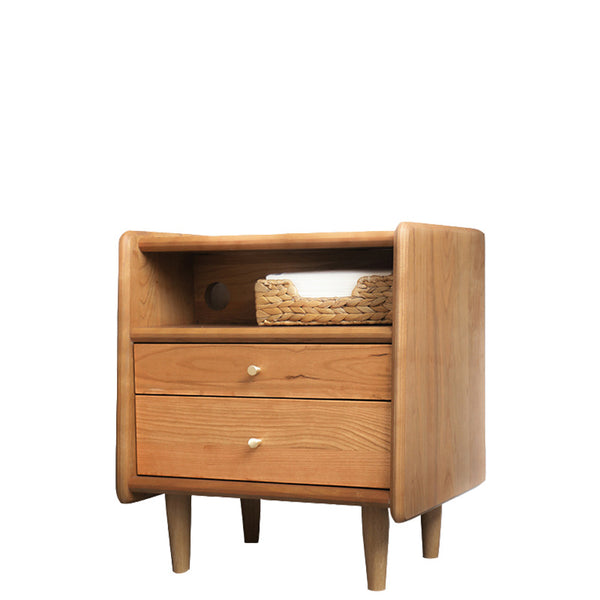 唯密床頭櫃北歐實木床頭櫃現代簡約日式原木迷你櫻桃木床邊櫃代發