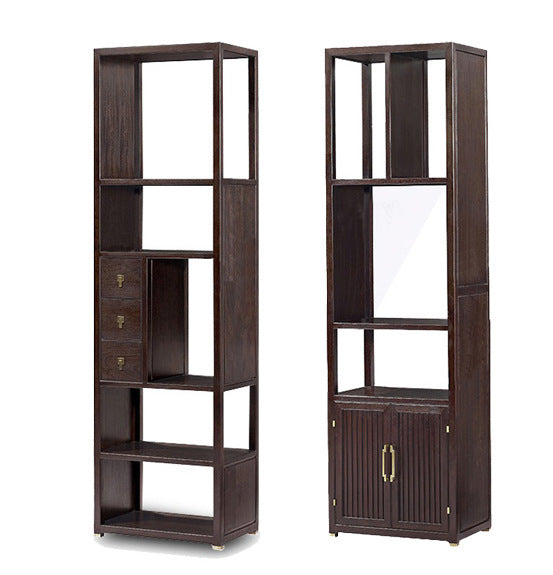 新中式書架時尚裝飾古典 明清復古禪意書櫃置物架博古架實木家具