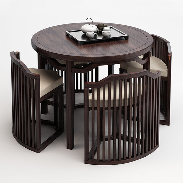 新中式茶桌椅組合現代中式實木咖啡桌牌桌洽談桌圓桌禪意家具定制
