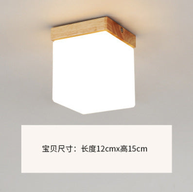 個性創意過道玄關走廊陽台led吸頂燈簡約現代單頭實木臥室客廳燈