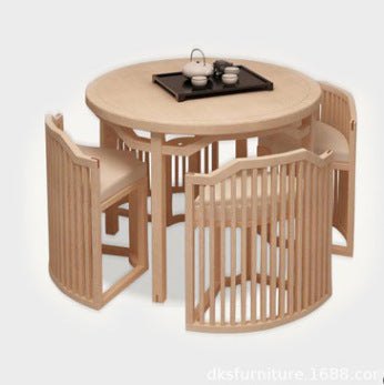 新中式茶桌椅組合現代中式實木咖啡桌牌桌洽談桌圓桌禪意家具定制