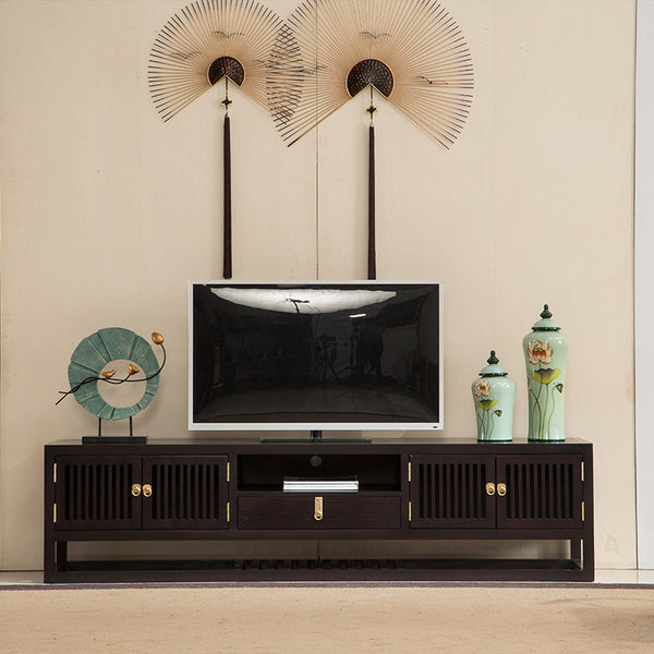 新中式 簡約禪意實木電視櫃現代中式 客廳家具臥室地櫃儲物櫃整裝