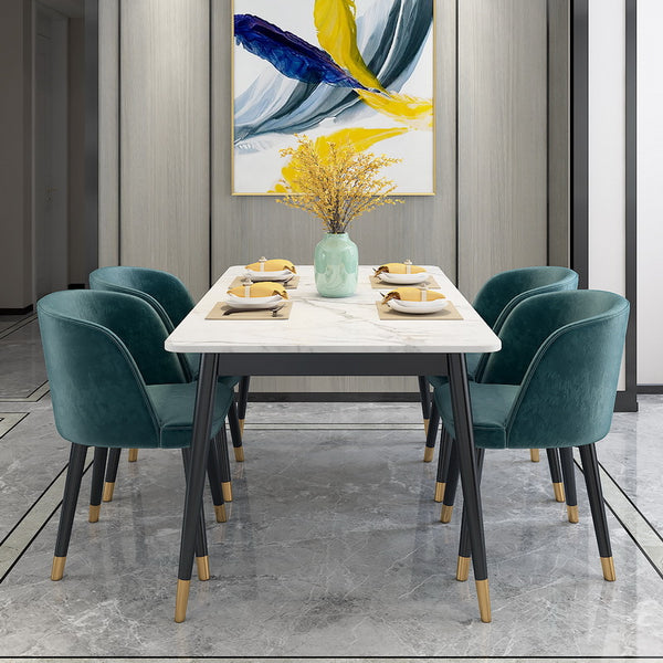 北歐大理石餐桌 家用小戶型意式輕奢ins風格網紅長方形餐桌椅組合 - luxhkhome
