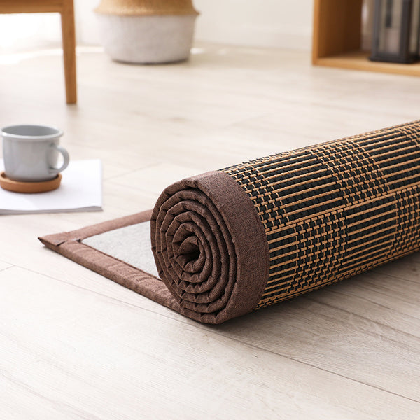 日式竹編地毯客廳臥室竹子地毯瑜伽涼蓆飄窗墊書房榻榻米地墊定制