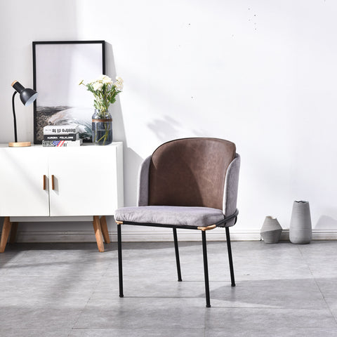 現代簡約沙發椅家用時尚化妝椅咖啡創意靠背布藝洽談酒店輕奢餐椅 - luxhkhome