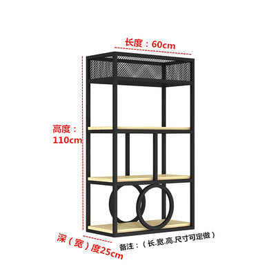 北歐辦公室實木格子鐵藝裝飾置物花架簡約餐廳咖啡廳室內隔斷花架 - luxhkhome