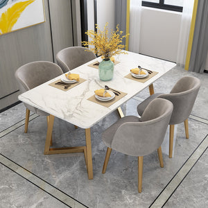 北歐風大理石餐桌長方形輕奢餐桌椅組合現代簡約小戶型吃飯桌家用 - luxhkhome